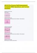 ACLS Pre-Course Self-Assessment, Complete With Questions and Correct Answers.