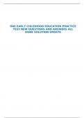 OAE EARLY CHILDHOOD EDUCATION PRACTICE TEST NEW QUESTIONS AND ANSWERS ALL DONE SOLUTION UPDATE