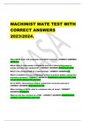 MACHINIST MATE TEST WITH  CORRECT ANSWERS  20232024.