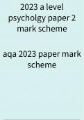 A level AQA 2023 Psychology Paper 2 Mark Scheme