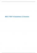 BECC TEST 6 Questions & Answers