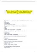  Penny Abdomen Review questions and answers 100% guaranteed success.