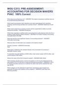 WGU C213. PRE-ASSESSMENT: ACCOUNTING FOR DECISION MAKERS PVAC  100% Correct