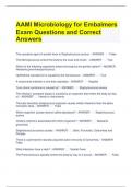 AAMI Microbiology for Embalmers Exam Questions and Correct Answers