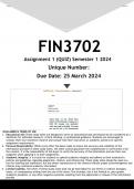 FIN3702 Assignment 1 (QUIZ ANSWERS) Semester 1 2024  - DISTINCTION GUARANTEED.