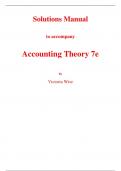 Solutions Manual For Accounting Theory 7th Edition By Godfrey Hodgson, Tarca Hamilton (All Chapters, 100% Original Verified, A+ Grade) 