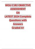WGU C182 OBJECTIVE ASSESSMENT OA  LATEST 2024 Complete Questions with Answers  Graded A+  