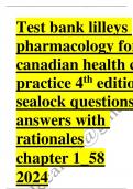 Test bank lilleys pharmacology for canadian health care practice 4th edition sealock questions answers with rationales chapter 1_58 /2024 Updated /Rated A+ 