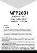 MFP2601 Assignment 2 (ANSWERS) 2024 (781099) - DISTINCTION GUARANTEED.
