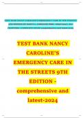 TEST BANK NANCY CAROLINE’S EMERGENCY CARE IN THE STREETS 9TH EDITION BY NANCY L. CAROLINE ISBN- 1284274047, ALL CHAPTERS | COMPLETE GUIDE A+ DOWNLOAD AND PASS