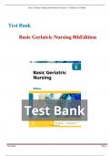 Test ,Bank Basic Geriatric Nursing 8thEdition. A+ latest updated 