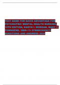 TEST BANK FOR DAVIS ADVANTAGE FOR PSYCHIATRIC MENTAL HEALTH NURSING, 10TH EDITION, KARYN I. MORGAN, MARY C. TOWNSEND, ISBN-13: 9780803699670 QUESTIONS AND ANSWERS 202