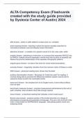 ALTA Competency Exam (Flashcards created with the study guide provided by Dyslexia Center of Austin) 2024 