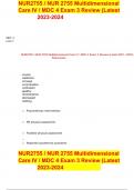 NUR2755 / NUR 2755 Multidimensional Care IV / MDC 4 Exam 3 Review (Latest 2023-2024