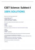 CSET Science: Subtest I 100% SOLUTIONS