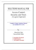 Solutions for Access Control, Security, and Trust, A Logical Approach, 1st Edition Chin (All Chapters included)