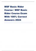 MSF Basic Rider Course / MSF Basic Rider Course Exam With 100% Correct Answers 2024