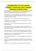 Straighterline US Government Chapter 1 Questions with Complete Solutions Graded to Pass