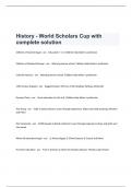 History - World Scholars Cup with complete solution