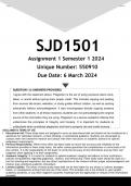 SJD1501 Assignment 1 (ANSWERS) Semester 1 2024 (550910) - DISTINCTION GUARANTEED