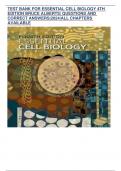 TEST BANK FOR ESSENTIAL CELL BIOLOGY 4TH EDITION BRUCE ALBERTS| QUESTIONS AND CORRECT ANSWERS|2024|ALL CHAPTERS AVAILABLE