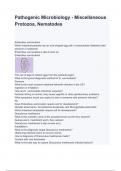 Pathogenic Microbiology - Miscellaneous Protozoa, Nematodes test with correct answers 