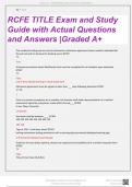 RCFE TITLE EXAMS AND STUDY GUIDE EXAMS WITH ACTUAL  QUESTIONS AND ANSWERS |2024 ALREADY GRADED A+