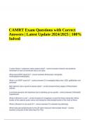 CAMRT Exam Questions with Correct Answers | Latest Update 2024/2025 | 100% Solved
