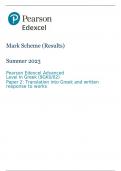 Edexcel a level greek paper 2 mark scheme june 2023