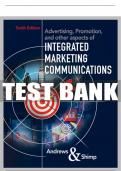 Test Bank For Advertising, Promotion, and other aspects of Integrated Marketing Communications - 10th - 2018 All Chapters - 9781337282659