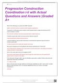PROGRESSION CONSTRUCTION COORDINATOR I – II EXAMS WITH ACTUAL QUESTIONS AND ANSWERS |2024 (NEWEST) GRADED A+