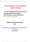 HESI RN COMMUNITY HEALTH-COMMUNITY HEALTH TEST BANK  17 LATEST VERSIONS/ STUDY SETS/TESTs /Exams  VERIFIED QUESTIONS AND ANSWERS  BEST DOCUMENT FOR EXAM PREPARATION  100 % SUCCESS GUARANTEED