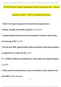 NASM Senior Fitness Specialist Exam Questions and Answers (2024 / 2025) (Verified Answers)