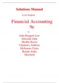 Solutions Manual For Financial Accounting 9th Edition By John Hoggett, John Medlin, Lew Edwards, Keryn Chalmers, Hellmann, Beattie, Maxfield (All Chapters, 100% Original Verified, A+ Grade) 