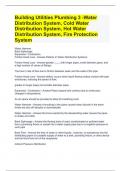 Building Utilities Plumbing 3 -Water Distribution System, Cold Water Distribution System, Hot Water Distribution System, Fire Protection System