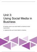 Pearson BTEC Level 3 Information Technology - Unit 3 Using social media for business - Assignment 2 LABC – Covers in depth: P3, P4 - *DISTINCTION* GRADED 2024 