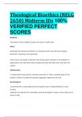 Theological Bioethics (RELG 2650) Midterm IDs 100%  VERIFIED PERFECT  SCORES