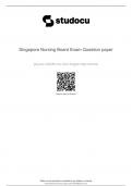 Singapore Nursing Board Exam Question paper