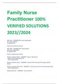 Family Nurse  Practitioner 100% VERIFIED SOLUTIONS 2023//2024