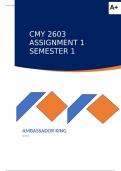CMY2603 Assignment 1 (ANSWERS) Semester 1 2024
