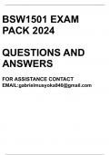 BSW1501 Exam pack 2024(Questions and answers)