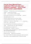 Civil Air Patrol Mitchell Exam – Leadership | When you pass your milestone, remember.... once a Chief always a Chief | Latest 2024/25