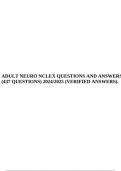 ADULT NEURO NCLEX QUESTIONS AND ANSWERS (437 QUESTIONS) 2024/2025 (VERIFIED ANSWERS). 