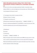 HESI PHARMACOLOGY PRACTICE TEST 2024  QUESTIONS WITH COMPLETE ANSWERS GRADED  A+