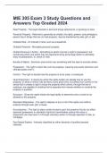  MIE 305 Exam 3 Study Questions and Answers Top Graded 2024 