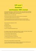 CIP Level 1 Questions and Answers 100% Correct