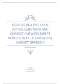 ECSA 102 BCA Epic EXAM ACTUAL QUESTIONS AND CORRECT ANSWERS EXPERT VERIFIED DETAILED ANSWERS| ALREADY GRADED A