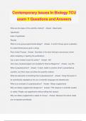 Contemporary Issues In Biology TCU exam 1 Questions and Answers