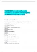 WGU D315 Network and Security Foundation Questions with Complete Verified Solutions 2024/2025