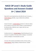 NACE CIP Level 1 Study Guide Questions and Answers Graded A+ | latest 2024